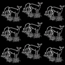 Illustration Deer, Two Deer Eating Grass, Two Deer Grazing In The Meadow, Animals, Artiodactyl Animals