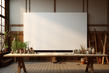 Aufkleber - A blank canvas waiting to be painted, signifying the blank slate and endless possibilities of the year ahead.  