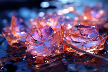 Aufkleber - Abstract ice crystals and frosty textures, reflecting the chilly and refreshing essence of the New Year. 