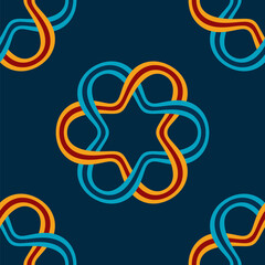 Wall Mural - semless vector pattern with interlacing smooth lines circular ornaments. decorative design elements.