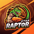 Utahraptor esport mascot logo design