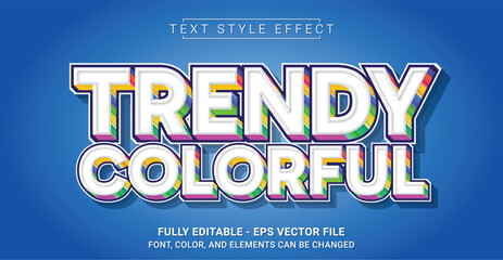 Canvas Print - Trendy Colorful Text Style Effect. Editable Graphic Text Template.