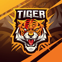 Wall Mural - Tiger head esport mascot logo design