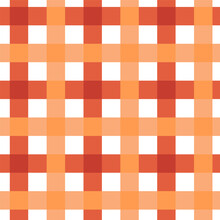 Pastel Tablecloth Gingham Vector Seamless Pattern. Orange And Red Checker Background. Cottagecore Garden Design. Homestead Farmhouse Summer Graphic Background.