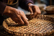 old traditional crafts.weaving baskets, trays and utensils.Heritage craft. 