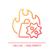 © bsd studio - 2D pixel perfect gradient hot deal shopping icon, isolated simple vector, thin line illustration representing discounts.