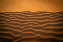 View Of Sand Riffles In The Wahiba Desert In Oman.