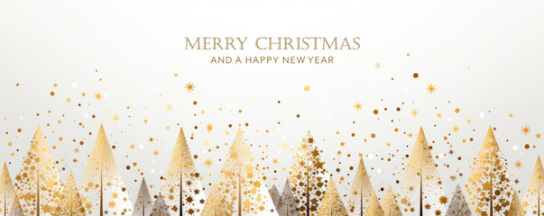 Wall Mural - abstract winter landscape fir border christmas greeting card