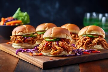 Poster - bbq jackfruit sliders arranged in a row