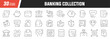 © top dog - Banking linear icons set. Collection of 30 icons in black