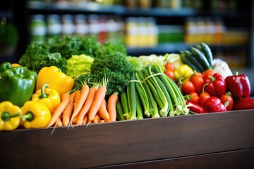 Wall Mural - fruits and vegetables in shopping basket