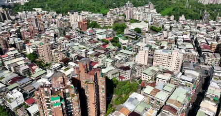 Wall Mural - Aerial view of Taipei city