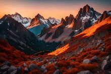 Sunset In The Mountains