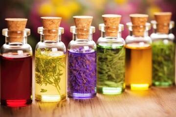 Poster - macro shot of essential oils used in perfume creation