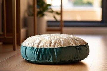 Canvas Print - image of a meditation cushion in a calm setting