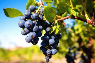 Wall Mural - blueberry bush heavy with ripe fruit