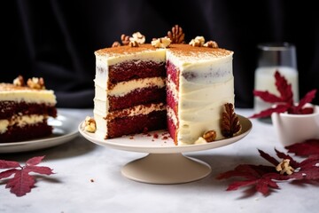 Sticker - a maroon velvet cake with cream cheese frosting