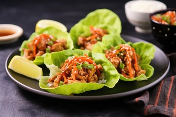 Poster - turkey lettuce wraps garnished with sesame seeds