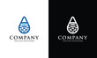 Simple Water Drops and well Logo Design. Minimalist Water Drop Logo Design.