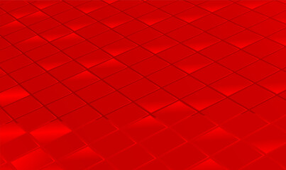 Poster - Abstract futuristic 3d red mosaic background, square mosaic tiles. Ceramic tiles. Perspective view. 3d luxury backdrop, texture background for cover, poster, banner web, Print ad. Vector illustrator.