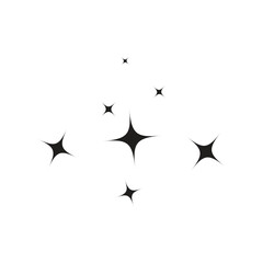 Wall Mural - Stars on sky icon simple flat. Perfect Black pictogram illustration.