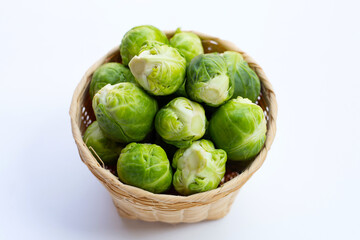 Wall Mural - Fresh brussels sprouts. Organic vegetables