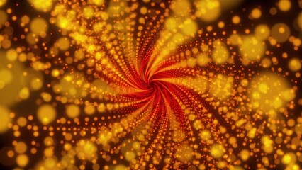 Poster - Spiral particles tunnel. Computer generated 3d render