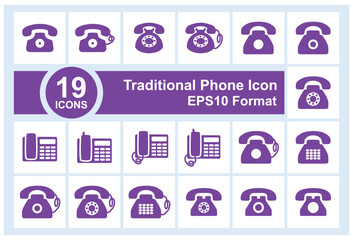 Poster - 19 Telephone icon set. Collection of high-quality vector icons for web design and mobile applications.