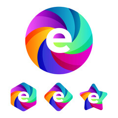 Poster - Vector Illustration Abstract Letter Gradient Colorful Style.	
