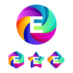 Poster - Vector Illustration Abstract Letter Gradient Colorful Style.	

