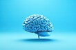 Human intelligence represented by human brain against a blue background