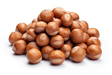 Wall Mural - Isolated hazelnut on white background for packaging design