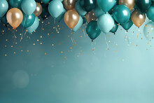 Festive Background For Congratulations Made Of Balloons. Copy Space For Text