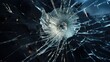 © brillianata - Bullet hole glass abstract background - crime gun shot