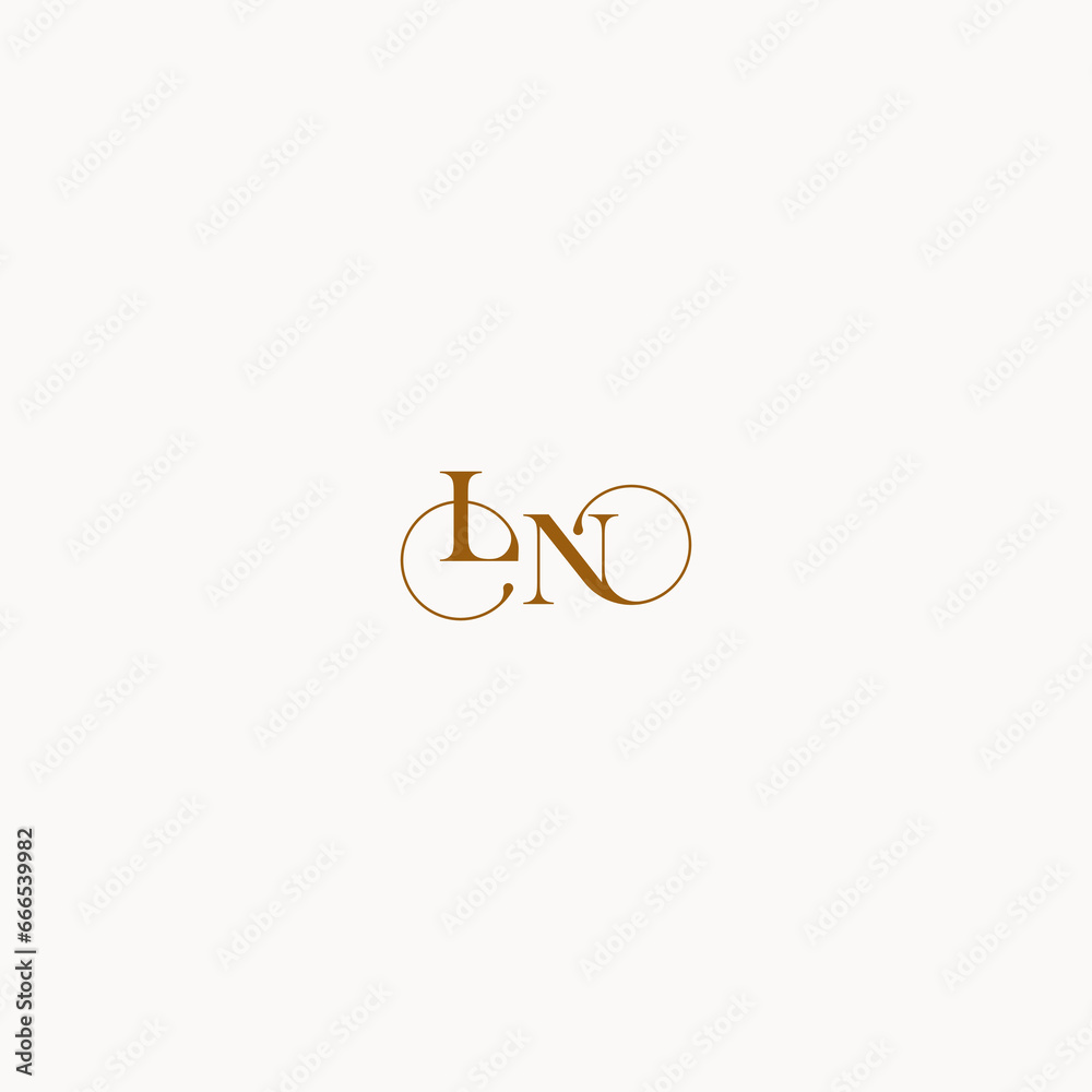initial logo letter LN luxury design with elegant line concept Stock ...