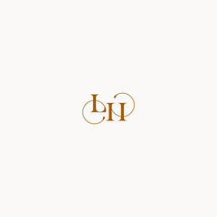 initial logo letter LH luxury design with elegant line concept