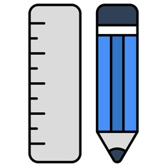 Canvas Print - Trendy design icon of pencil scale 