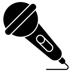 Poster -         Icon of singing mic in solid design