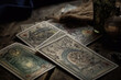 Vintage mysterious esoteric tarot cards