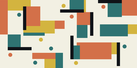 Poster - Abstract background inspired by geometric avant-garde. Vector seamless pattern of art geometry. Art pattern of geometry and abstraction.