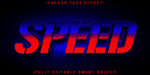 Poster - Speed Racer Fast Vector Fully Editable Smart Object Text Effect