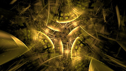 Fototapete - Futuristic abstract light background, technology design, glowing modern neon light, bright line space. 3d render