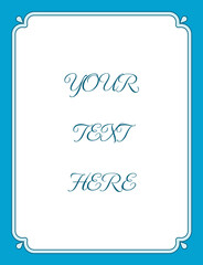 Wall Mural - blue book cover frame border. vector vintage poster, invitation, certificate, business card, or menu