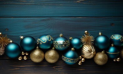 christmas decoration on wooden background