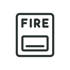 Poster - Fire alarm strobe light isolated icon, fire alarm siren vector icon with editable stroke