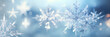 © petrrgoskov - Cristal snowflakes on snow - Christmas and Winter background - Natural snowdrift close up with abstract blue lighting blurred background