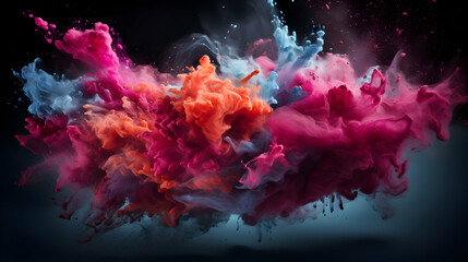 Wall Mural - colorful powder mix splash,generated by ai