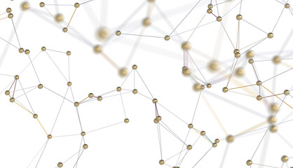 Wall Mural - Neural network 3D illustration. Big data and cybersecurity