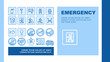 emergency fire exit safety escape landing web page vector. building green, rescue red, evacuation signal, warning danger, equipment ladder risk emergency fire exit safety escape Illustration