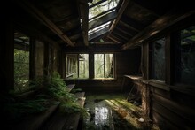 Discovering The Captivating Inside Of An Aged Wetland Dwelling. Generative AI